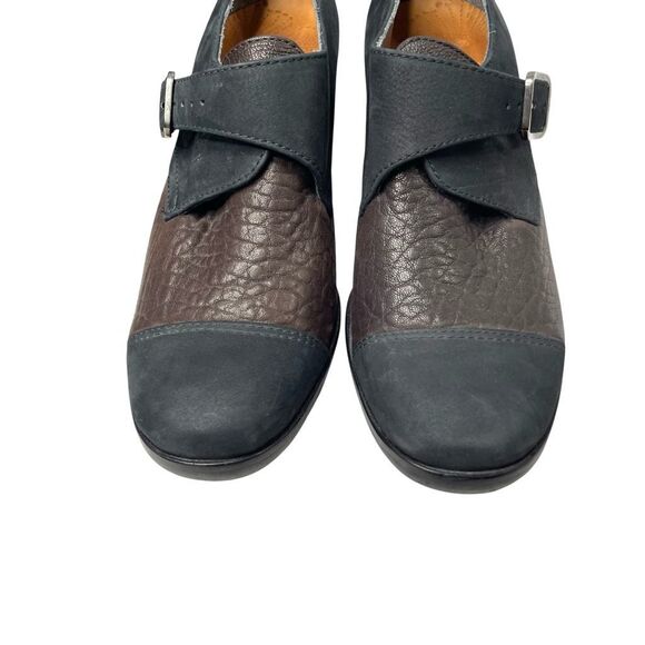 Chie Mihara block heel leather heels booties Size 38 black brown classy - Picture 7 of 11